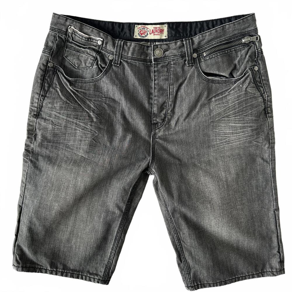 EUC Tokyo Laundry Men's Black Denim Shorts - Size 38